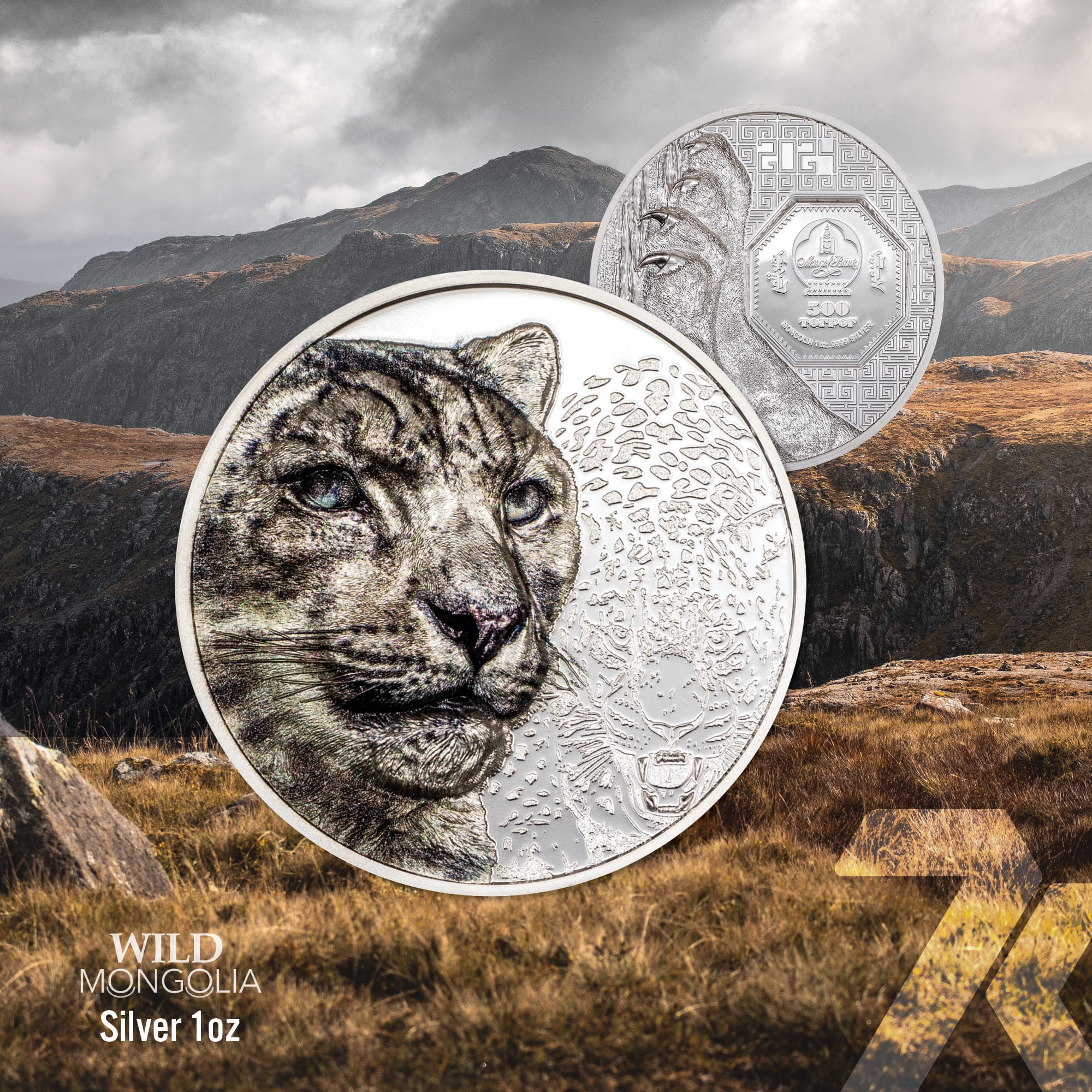 2024 Wild Mongolia – Snow Leopard 1-oz silver PF70