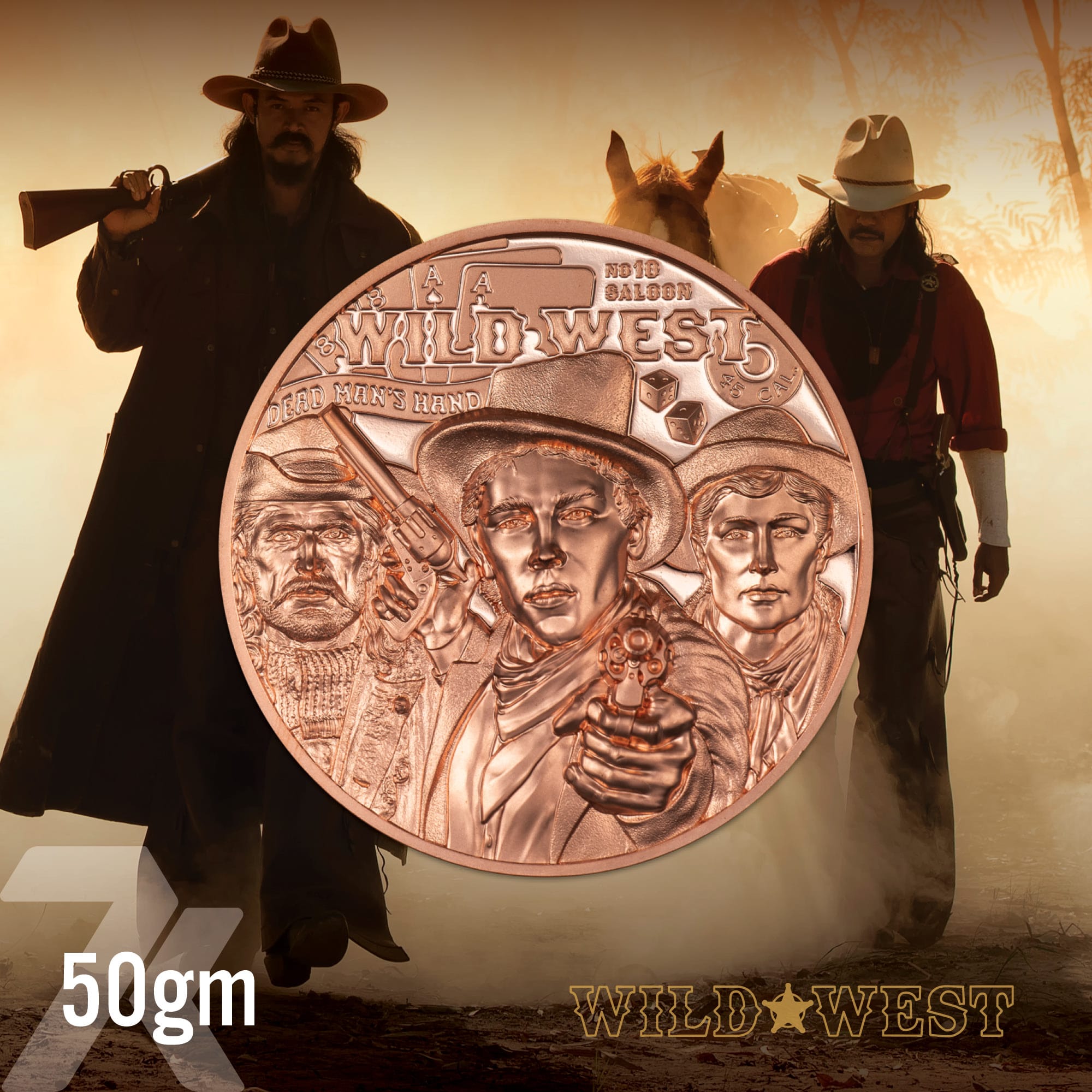 2024 Legends – Wild West 50-gram copper PF70 & PF69