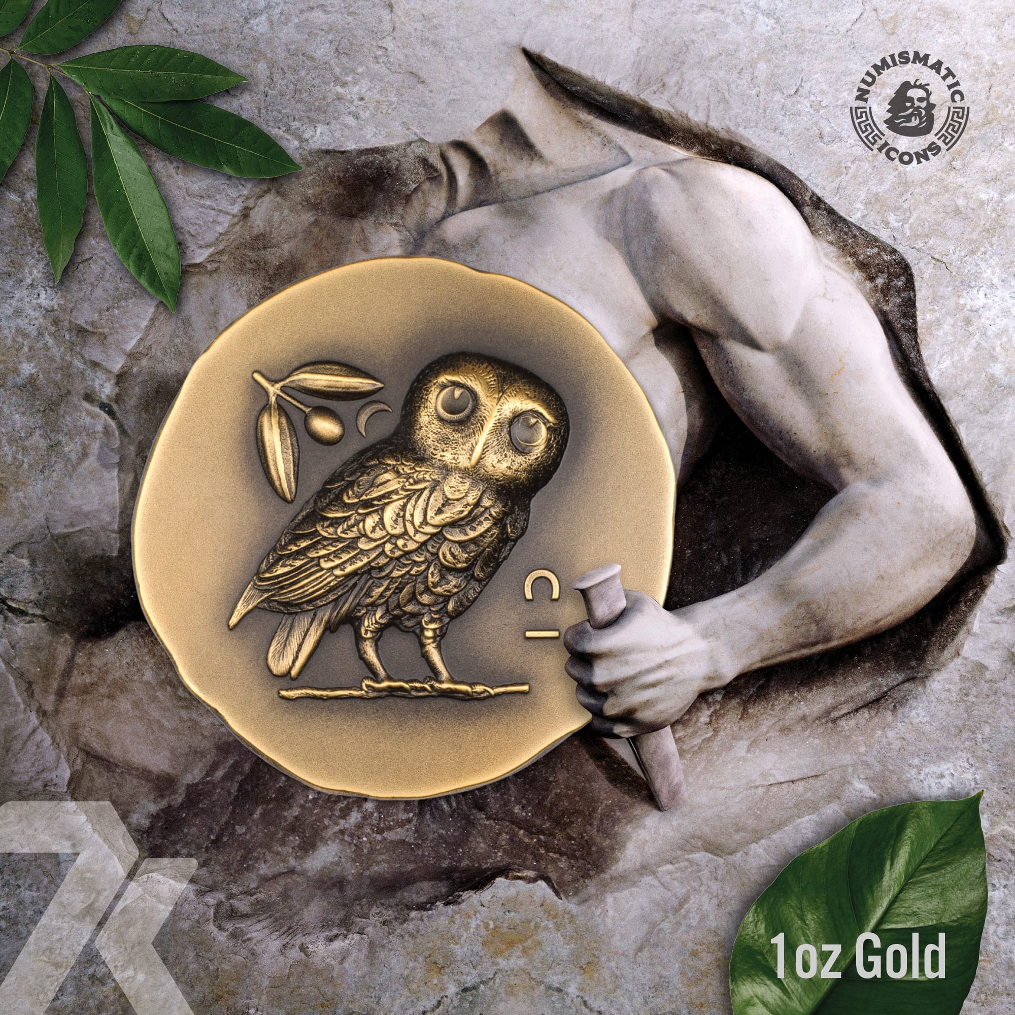 2023 Numismatic Icons – Athena's Owl 1-oz gold MS70