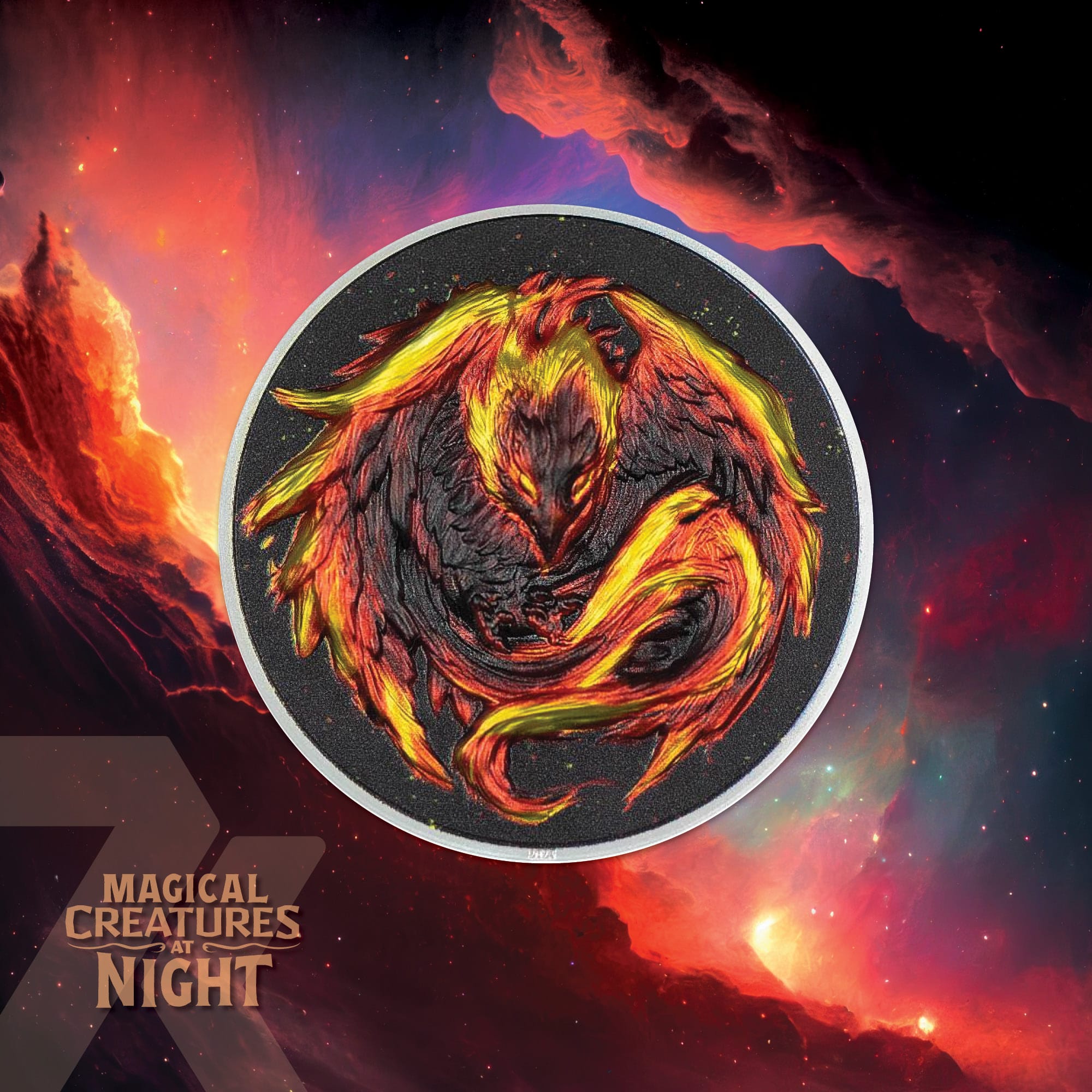 2023 Magical Creatures at Night – Phoenix 2-oz silver MS70
