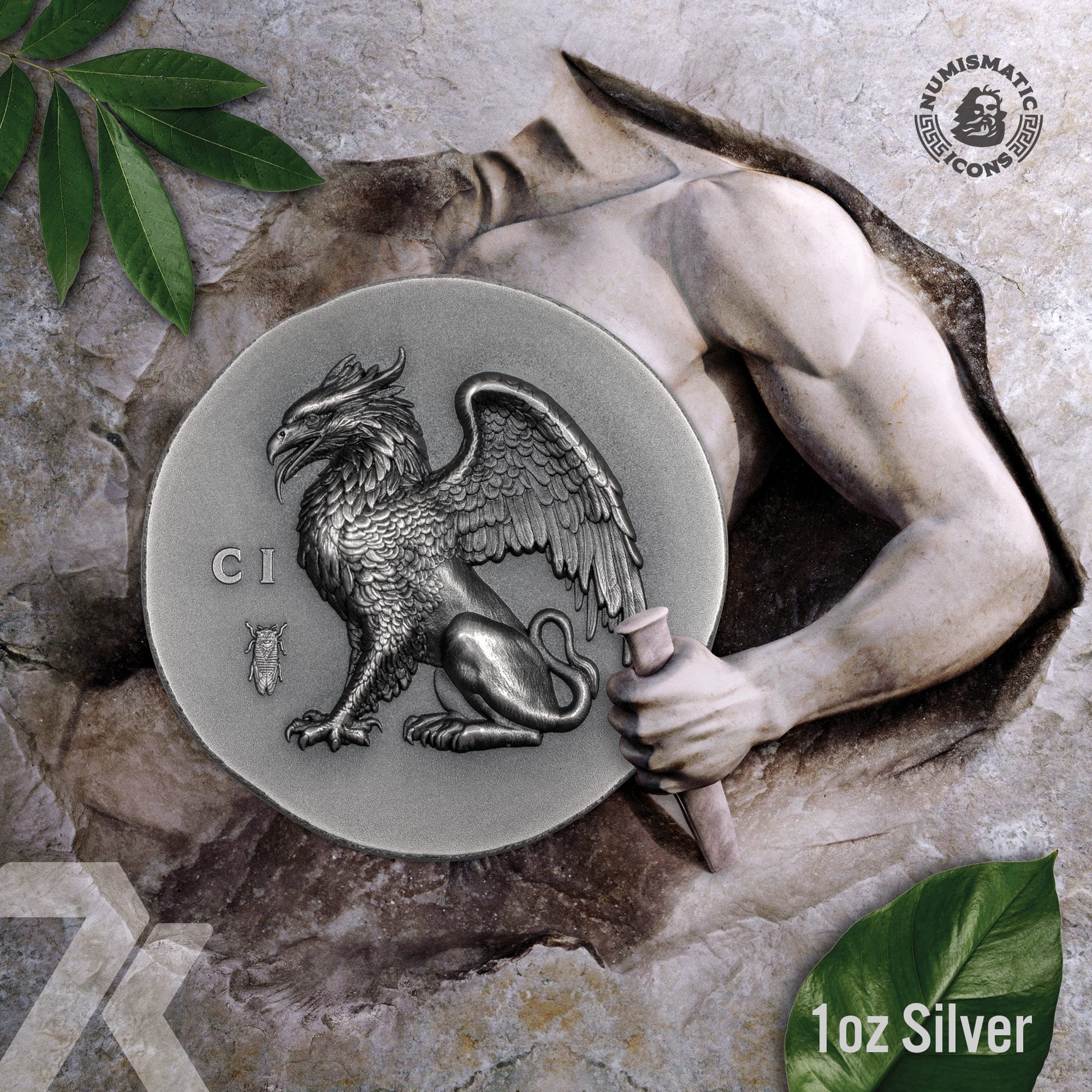 2024 Numismatic Icons – Gryphon 1-oz silver MS70
