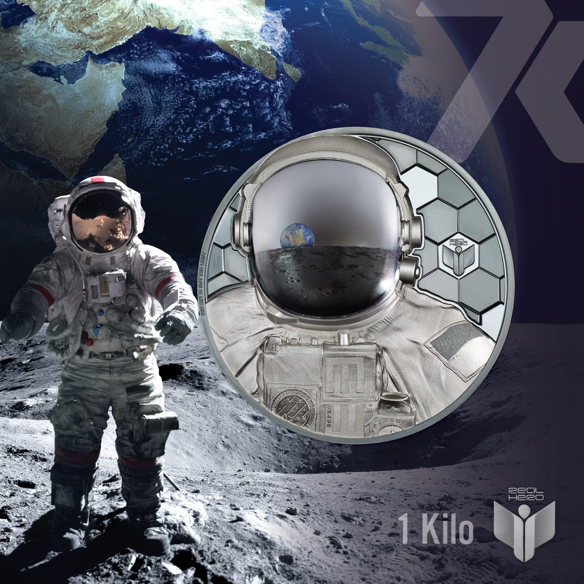 2024 Real Heroes – Astronaut 1-kilo silver PF70 & PF69