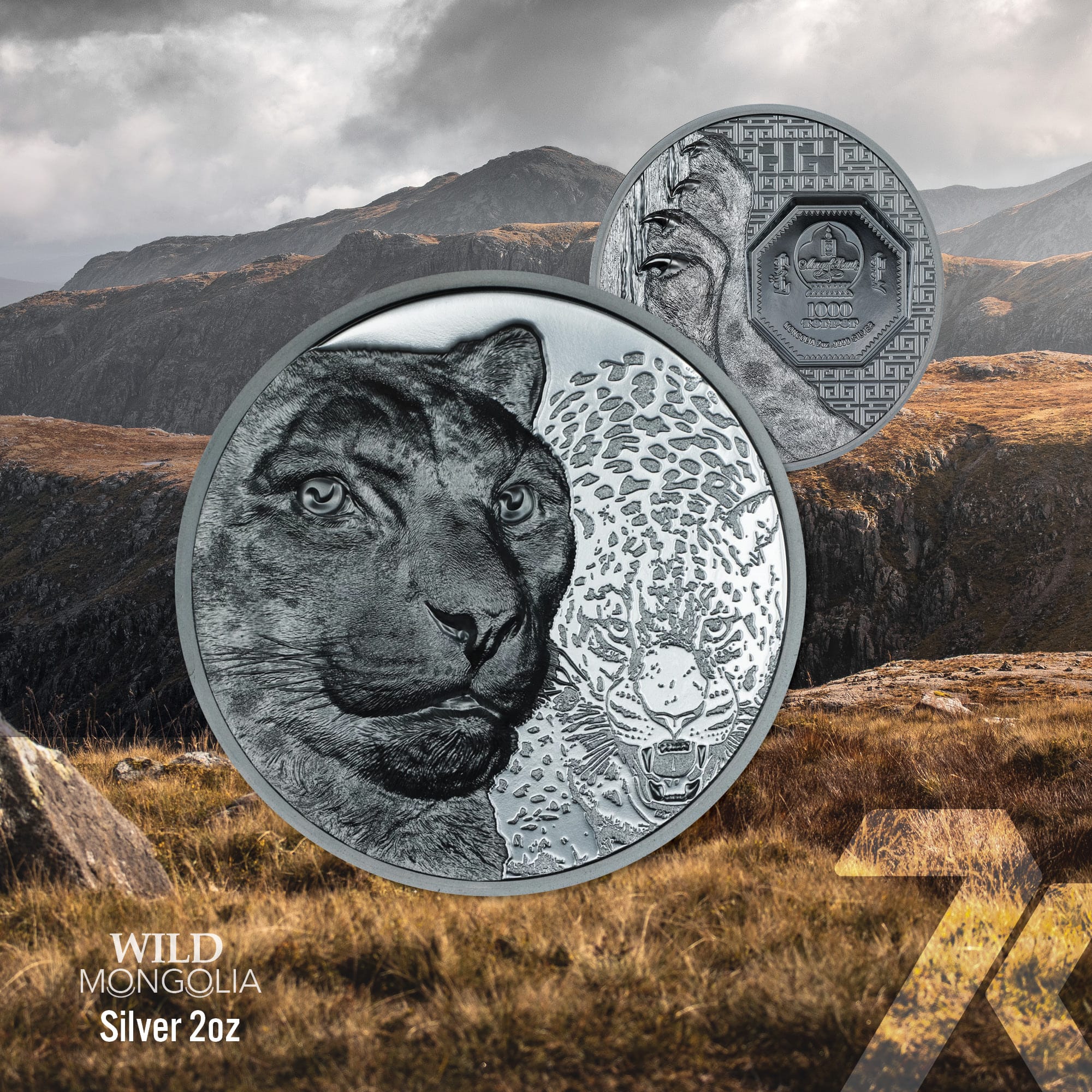 2024 Wild Mongolia – Snow Leopard 2-oz silver PF70