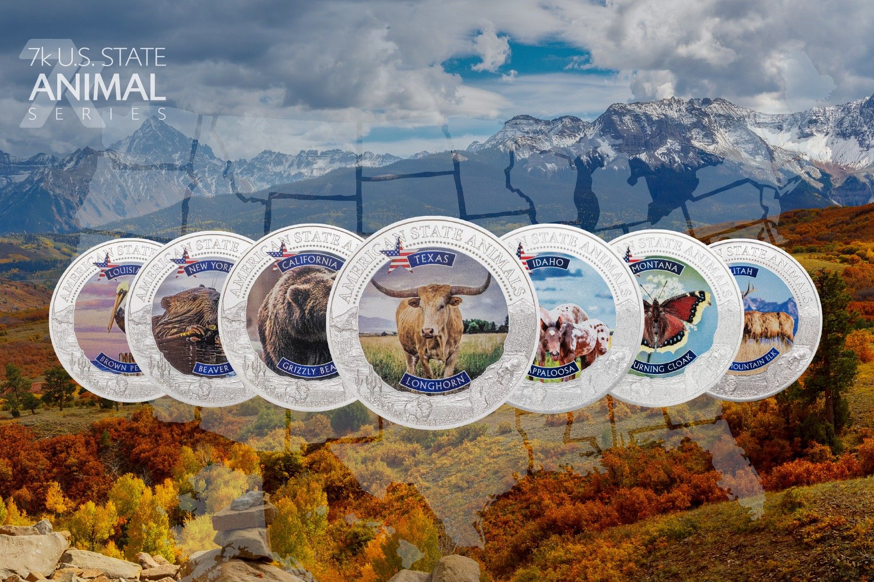 7k U.S. State Animal Coins