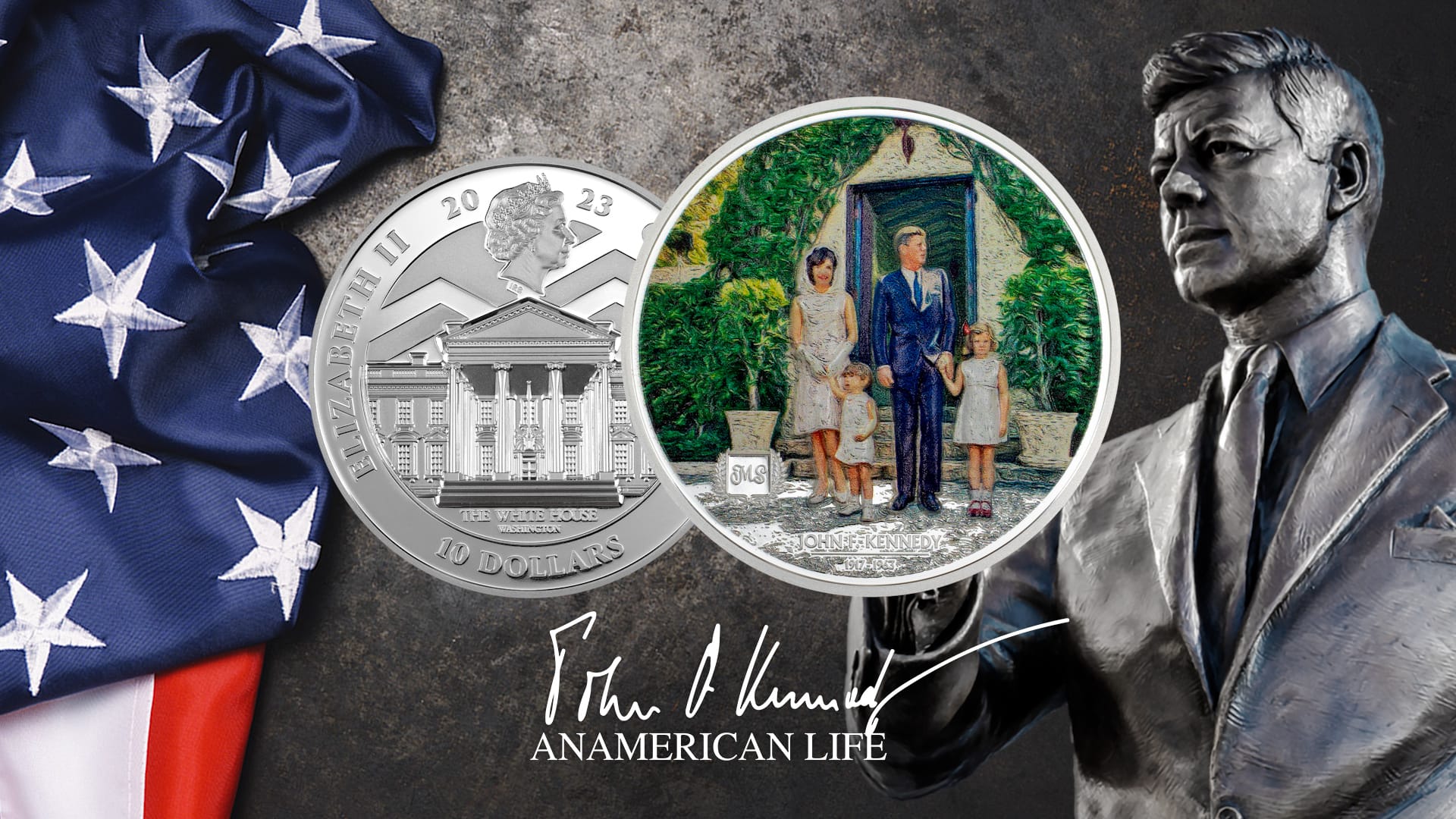 John F Kennedy 2 oz Silver Coin