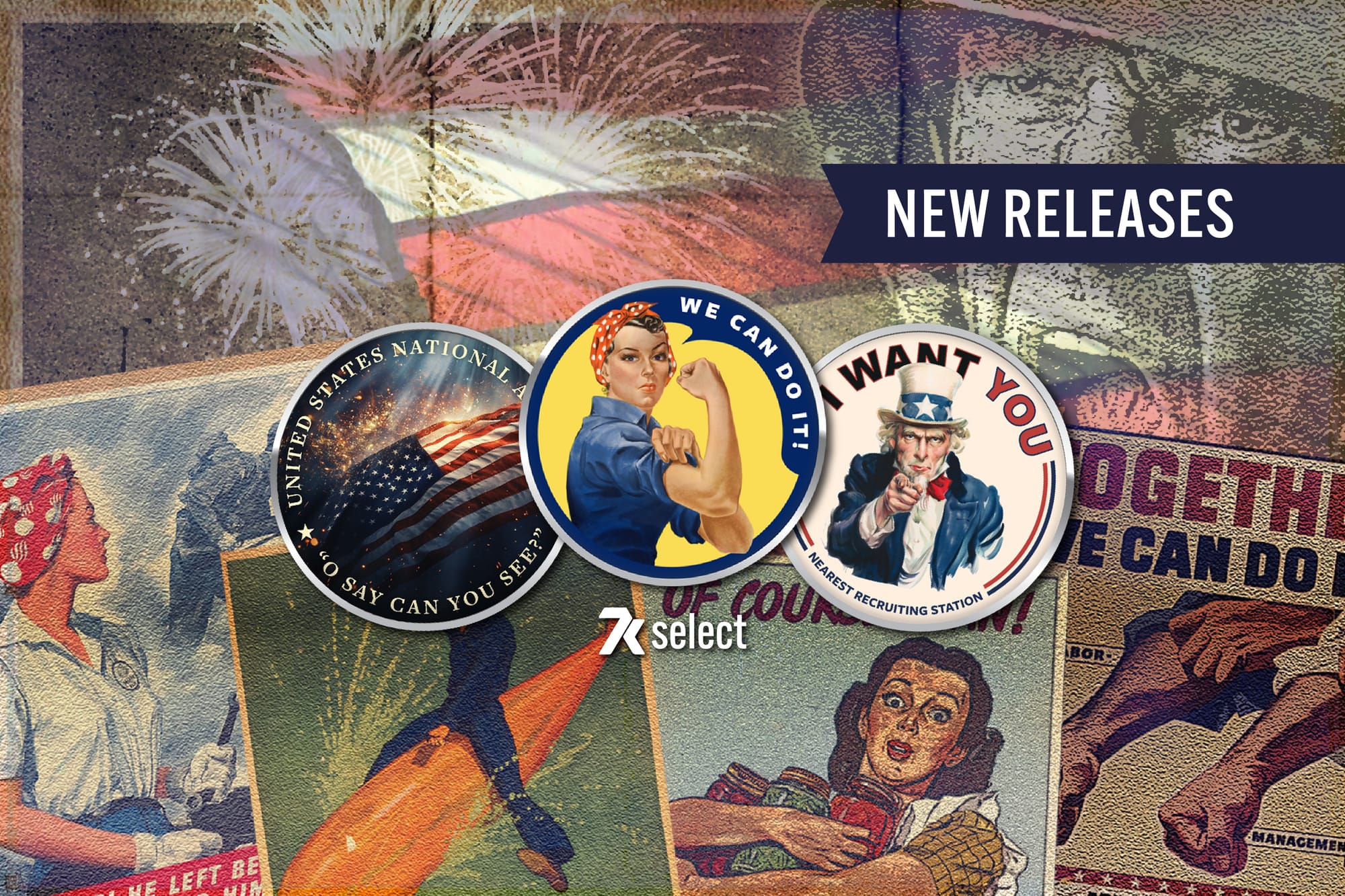 A trio of patriotic coins for Flag Day